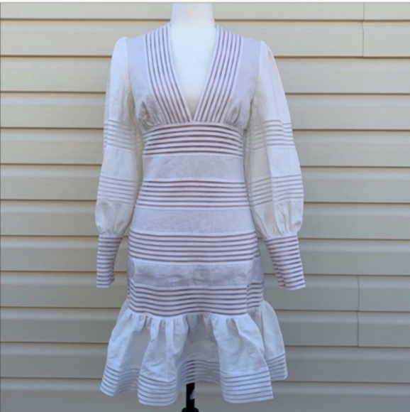 Zimmermann White Long Sleeve Dress - Picture 2 of 6